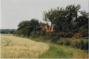 Haus in Bockhorn 1986, hinter dem Garten mit dem Hhner stall